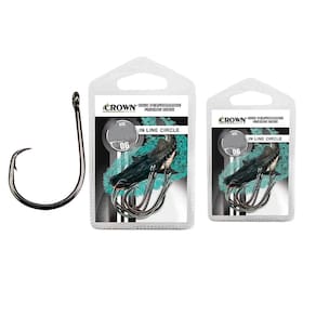 Kit Anzol Crown In Line Circle Black n° 5/0 7/0 - 2 Cartelas 6 Unidades Cada
