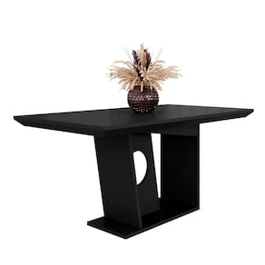 Mesa De Jantar 1,60 Retangular Maldivas Preto Fosco - Móveis Arapongas