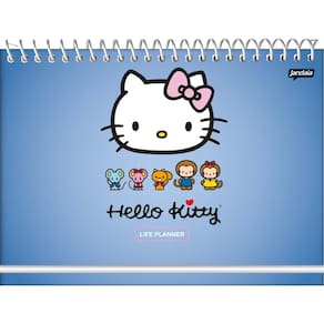 Agenda Espiral Life Planner Hello Kitty Azul 104 Folhas