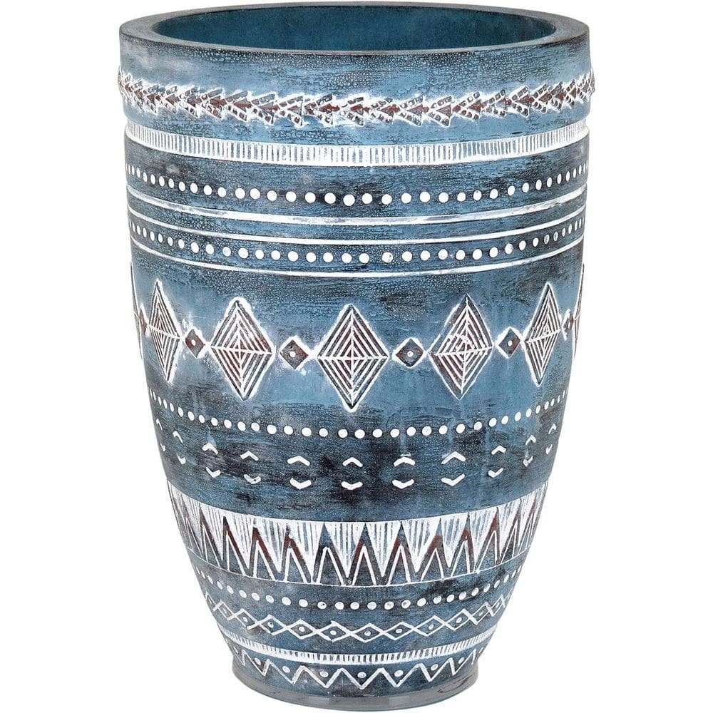 Vaso Decorativo Enfeite Casa Resina 38x27x27cm Cinza