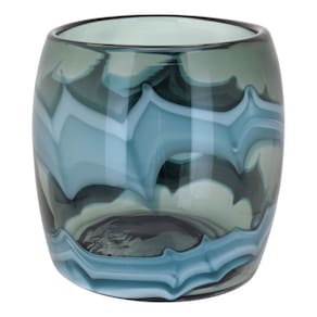 Vaso Decorativo Enfeite Casa Vidro 17x18x18cm Azul
