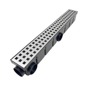 Ralo Estreito Inox Quadros 6x50 Cocho De Escoamento Preto
