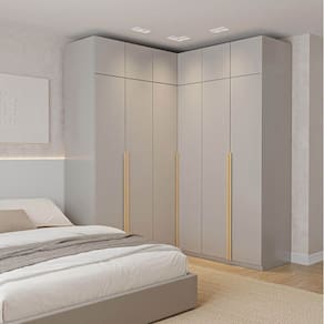Guarda-roupa Modulado de Canto 6 Peças 12 Portas Cabecasa Madeiramadeira Cinza Urbano