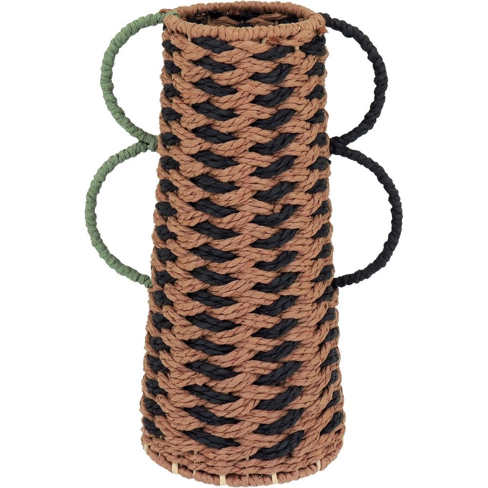 Vaso Decorativo Enfeite Casa Fibra 31x22x22cm Bege