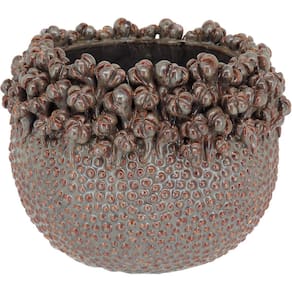 Vaso Decorativo Enfeite Casa Cerâmica 16x26x26cm Bege