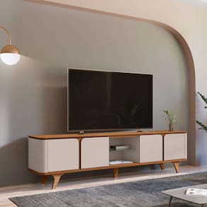 rack para tv até 60 polegadas roma cedro e off white