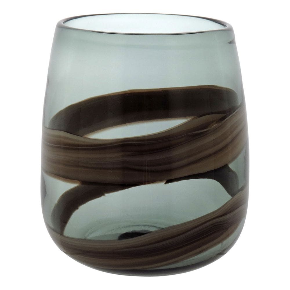 Vaso Decorativo Enfeite Casa Vidro 19x17x17cm Marrom