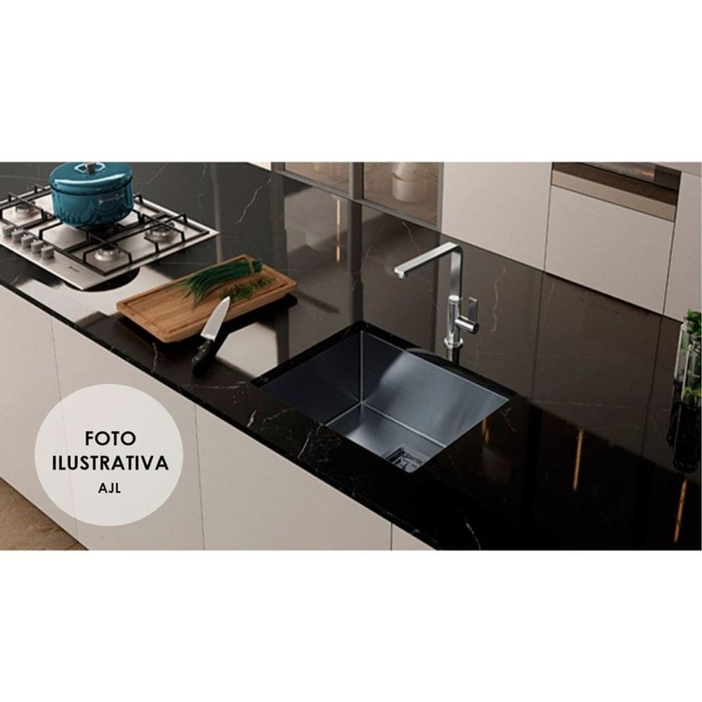 cuba Inox 60x40 Cm Sobrepor Embutir Gourmet Com Válvula cozinha moderna