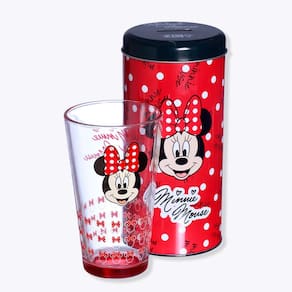 Copo de Vidro com Cofre Minnie Mouse - 500ml