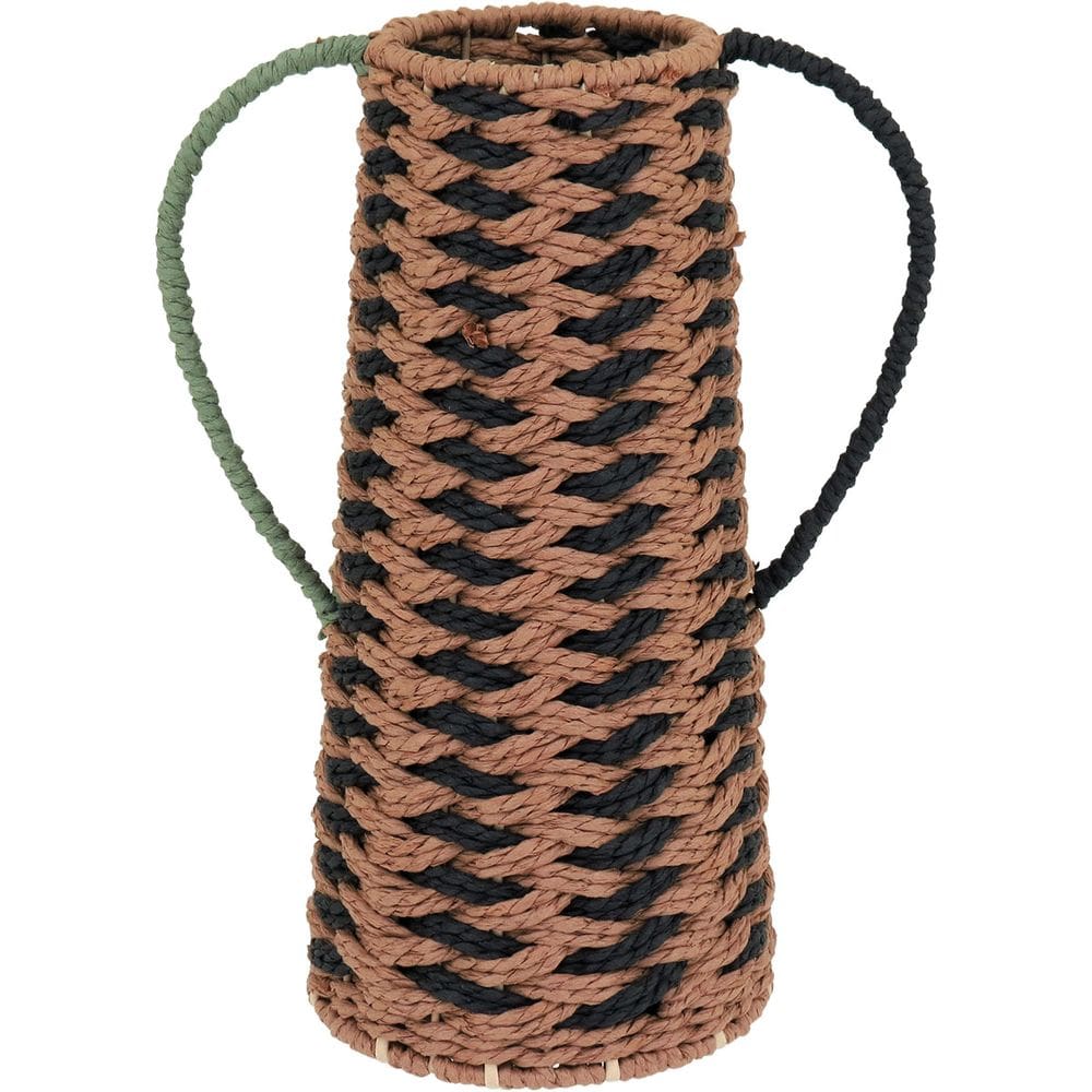Vaso Decorativo Enfeite Casa Fibra 31x23x23cm Bege