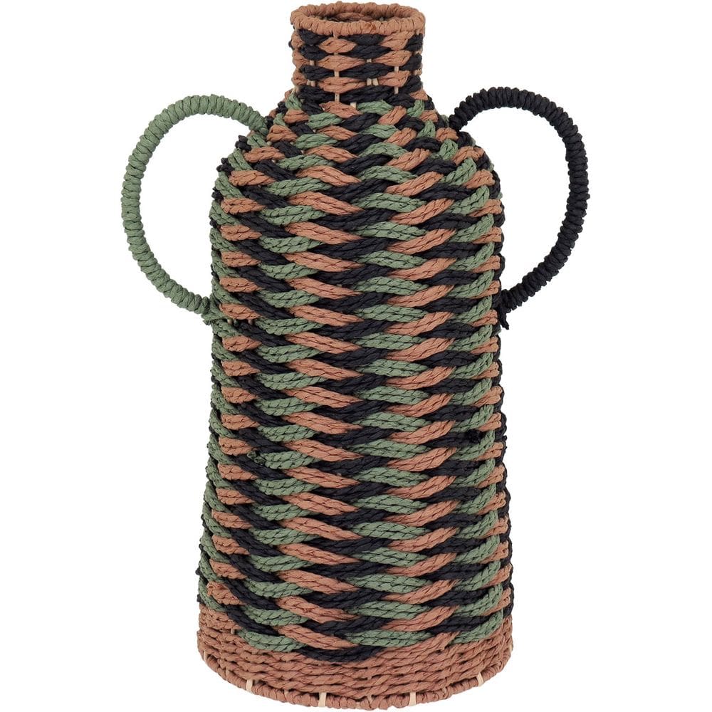 Vaso Decorativo Enfeite Casa Fibra 46x25x25cm Colorido