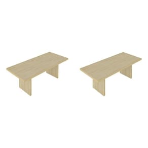 Conjunto para Escritório 2 Mesas de Reunião em Tamburato 50mm Carvalho/Branco