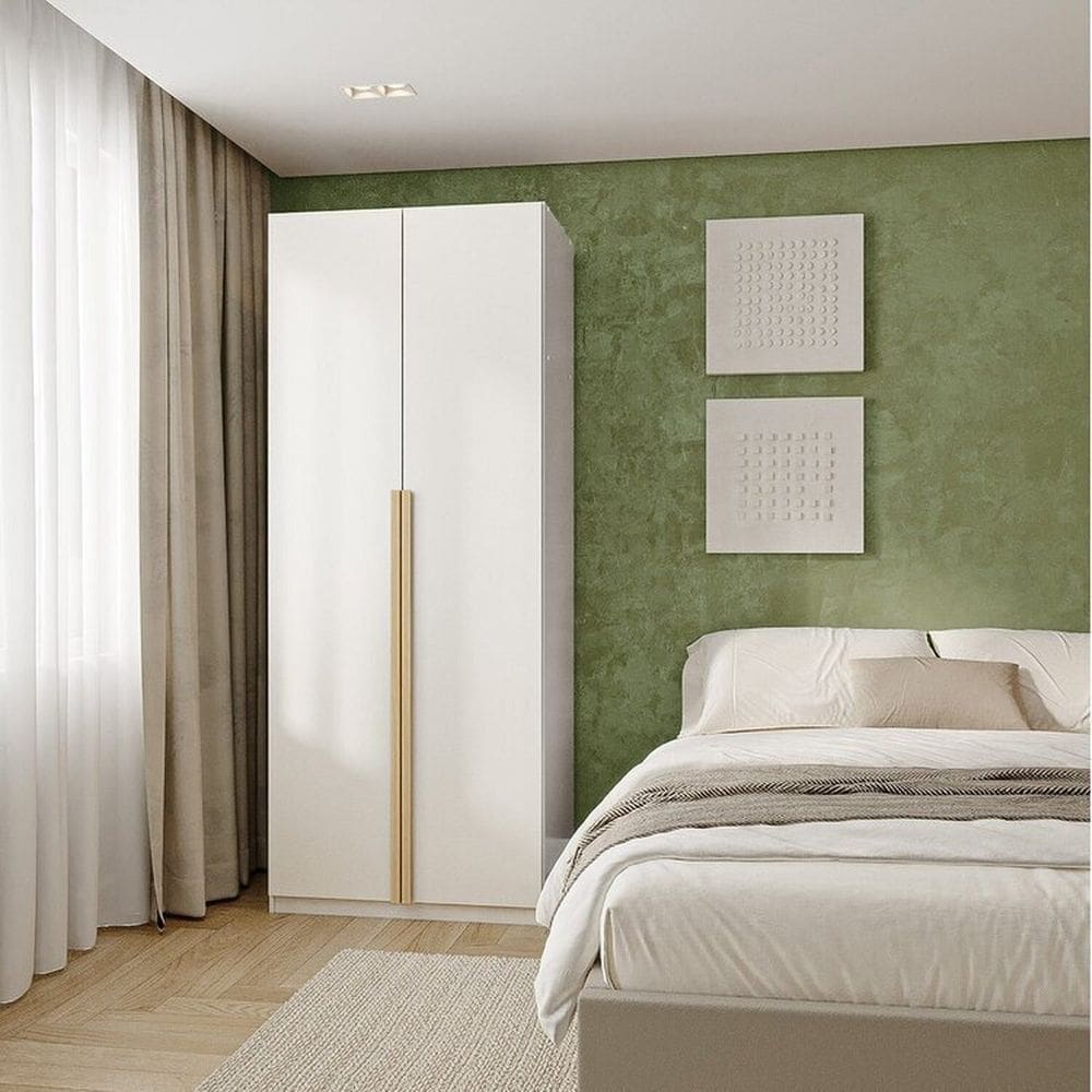 Guarda-roupa Modulado 2 Portas com Gavetas Jade Cabecasa Madeiramadeira Branco Fosco