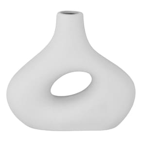 VASO 20x22x22cm CERÂMICA BRANCO DECORATIVO ENFEITE CASA