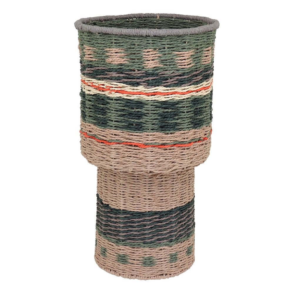 Vaso Decorativo Enfeite Casa Fibra 58x32x32cm Verde