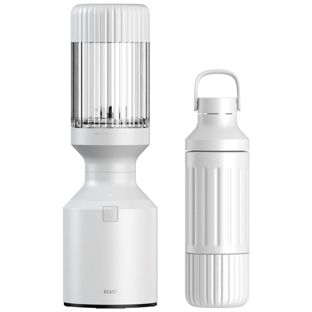 Liquidificador para Vitaminas 1L com Garrafa de Aço Inoxidável e Canudos, 110V 1000W, BEAST, Branco