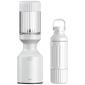 Liquidificador para Vitaminas 1L com Garrafa de Aço Inoxidável e Canudos, 110V 1000W, BEAST, Branco