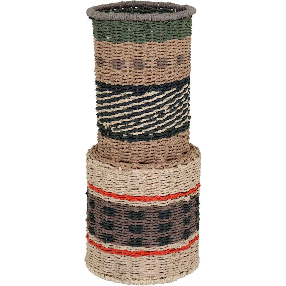 Vaso Decorativo Enfeite Casa Fibra 55x20x20cm Verde