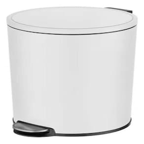 Lixeira Fosca Branca Pedal 64,5x29,2cm Aço - 30 Litros
