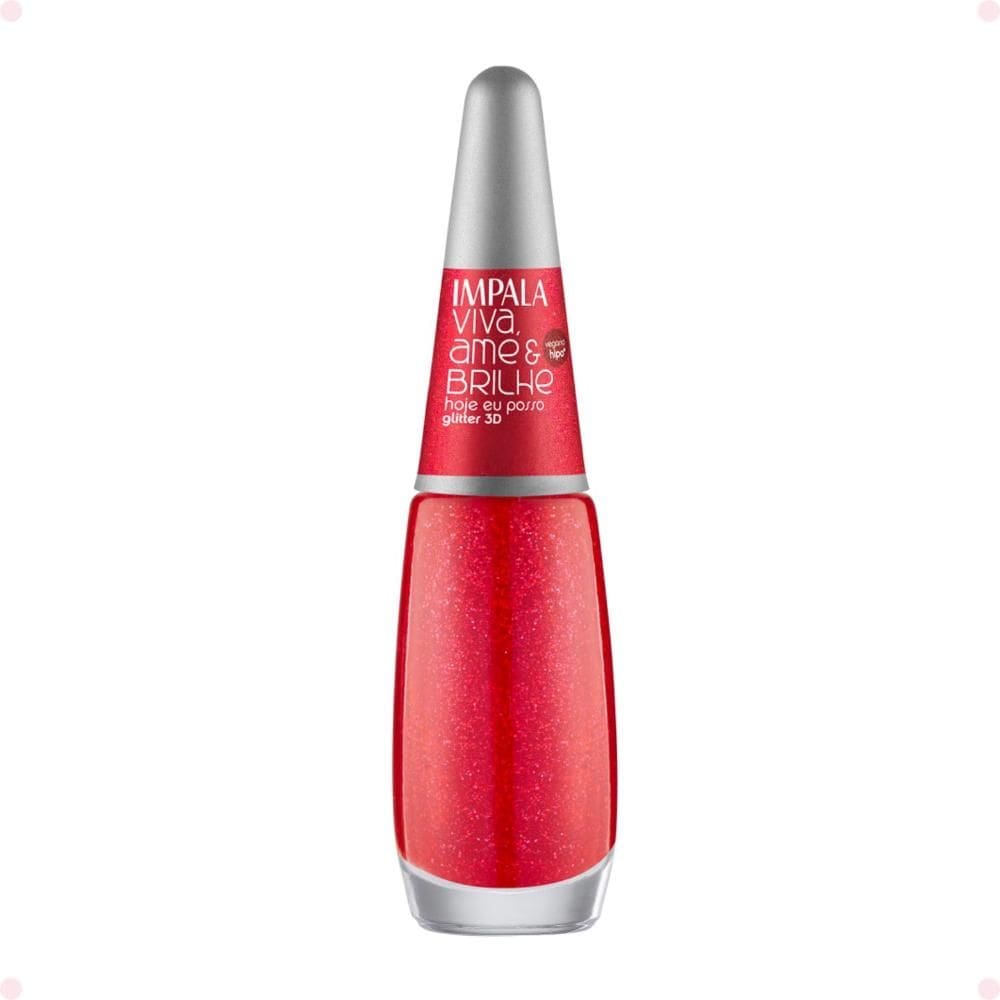Esmalte Glitter 3D Impala Viva, Ame e Brilhe Hoje eu Posso 7,5ml