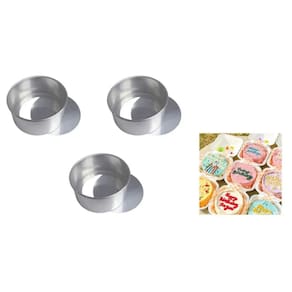 Kit 3 Formas Para Bolo Bentô Cake Fundo Falso / Removível