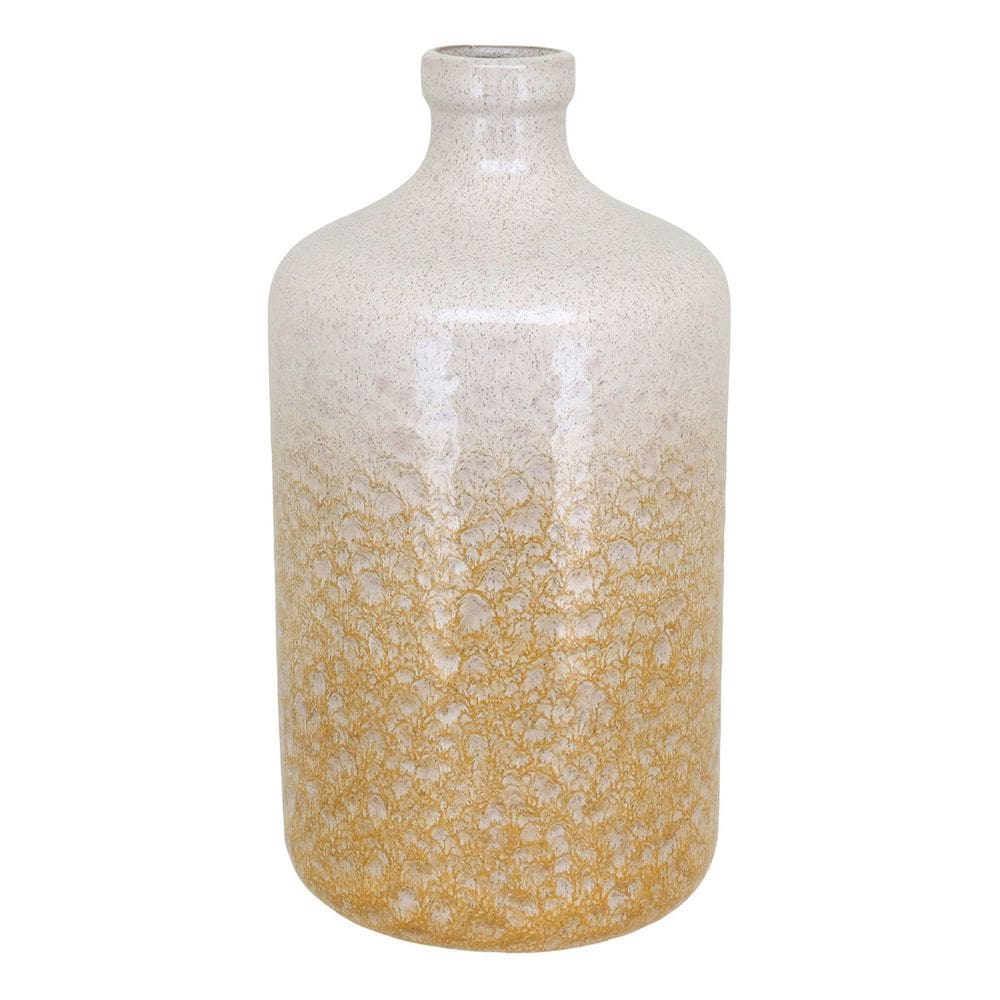 Vaso Decorativo Enfeite Casa Cerâmica 36x19x19cm Amarelo