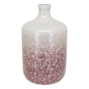 Vaso Decorativo Enfeite Casa Cerâmica 30x18x18cm Rosa