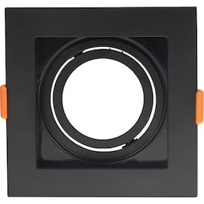 Spot Embutir Quadrado Branco 10w Gu10 Bivolt Orbital Pc Preto