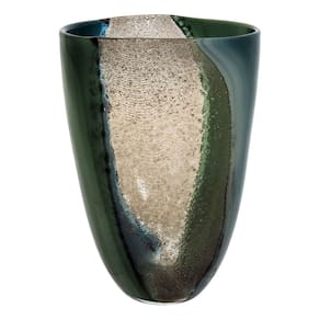 Vaso Decorativo Enfeite Casa Vidro 29x21x15cm Colorido