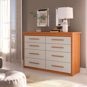 cômoda elegance 8 gv freijó wood e off white