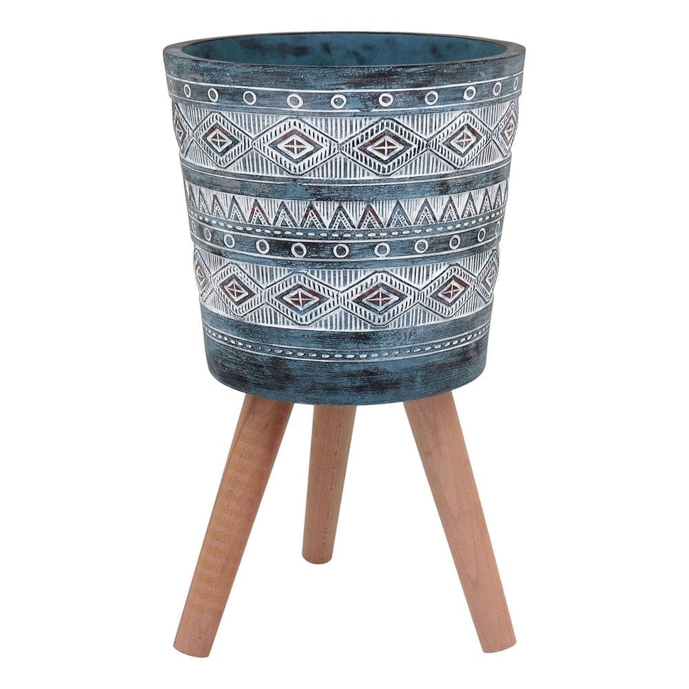 CACHEPÔ RESINA 54x32x32cm CINZA