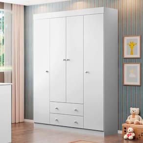 guarda-roupa infantil helena 4 pt 2 gv branco