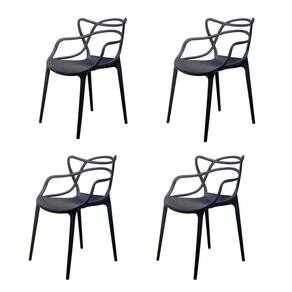 conjunto com 4 cadeiras berrini preta