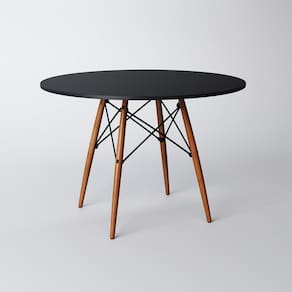 Mesa Eames Eiffel Redonda de Jantar 90cm Preta