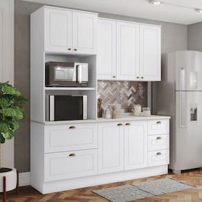 Cozinha Compacta Americana 7 Portas 5 Gavetas 100% Mdf Branco - Henn