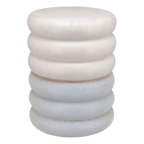 BANQUETA CERÂMICA 44x33x33cm MARFIM BANCO DECORATIVO JARDIM GARDEN