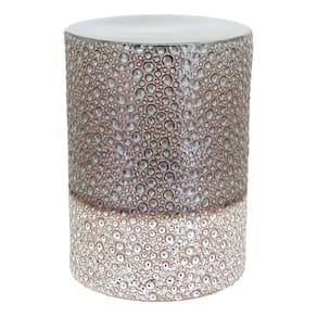 BANQUETA CERÂMICA 47x34x34cm BEGE BANCO DECORATIVO JARDIM GARDEN