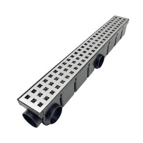 Ralo Borda Piscina 6cm x 50cm Quadriculado Inox 304 Col Preto