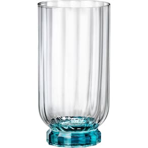 JG 6PÇ COPO BORMIOLI ROCCO FLORIAN PÉ AZUL VIDRO 430ml 14x7x7cm TRANSPARENTE