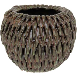 Vaso Decorativo Enfeite Casa Cerâmica 13x17x17cm Verde