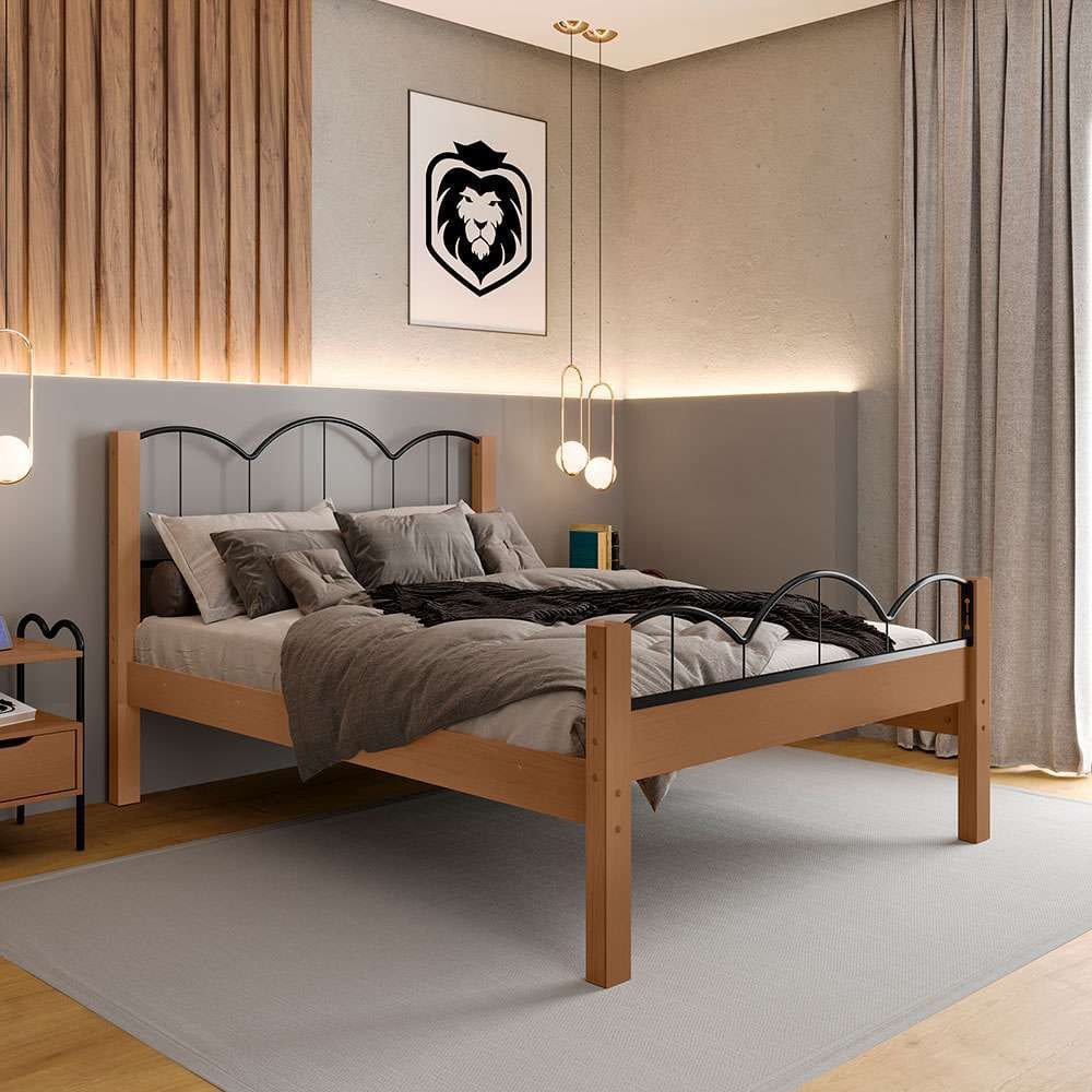 cama casal oasis preta e nature