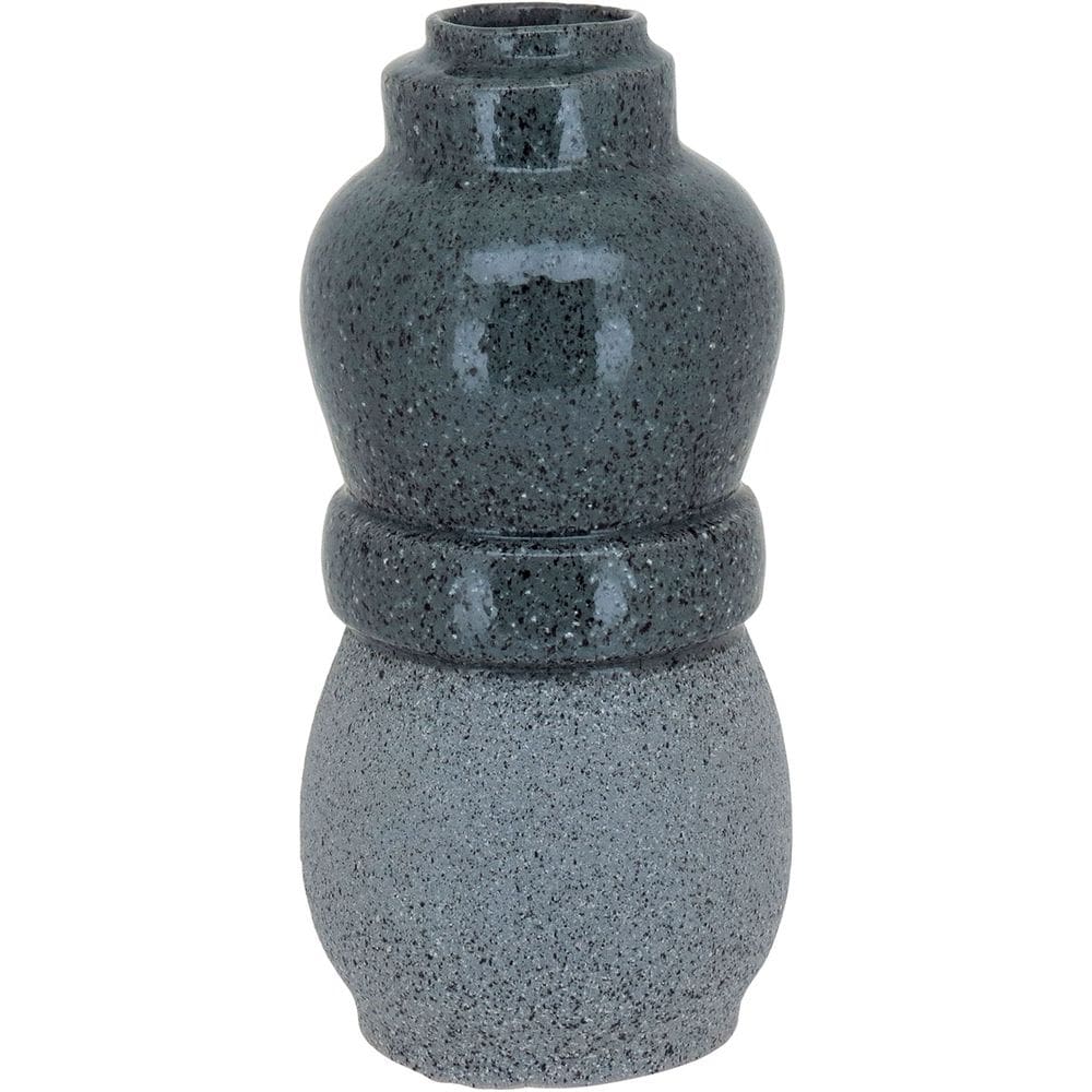 Vaso Decorativo Enfeite Casa Cerâmica 32x15x15cm Cinza