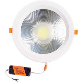 Plafon Spot Led Cob 30w Embutir Redondo Branco Frio 6500k