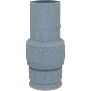 Vaso Decorativo Enfeite Casa Cerâmica 34x16x16cm Cinza