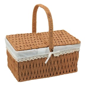 Cesta Decorativa Organizadora Piquenique Fibra 24x34x17