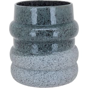 Vaso Decorativo Enfeite Casa Cerâmica 19x18x18cm Cinza