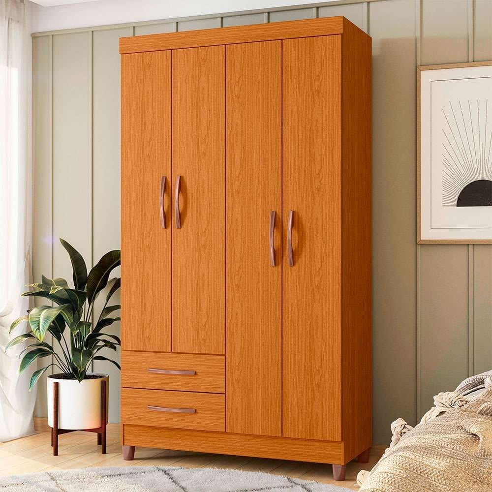 guarda-roupa solteiro Âmbar 4 pt 2 gv cinamomo