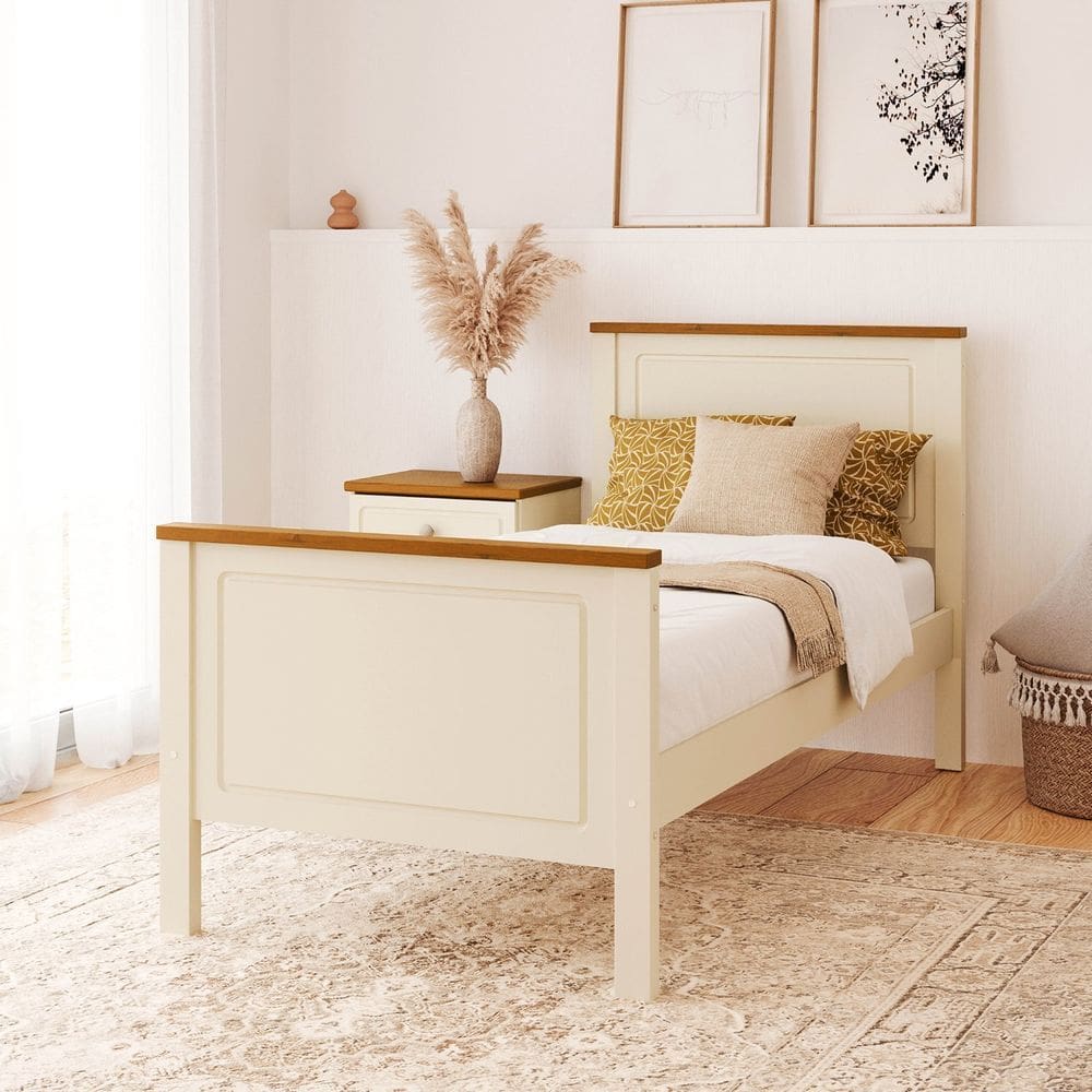 Cama Solteiro Ananda Cabecasa Madeiramadeira Off-white/Mel