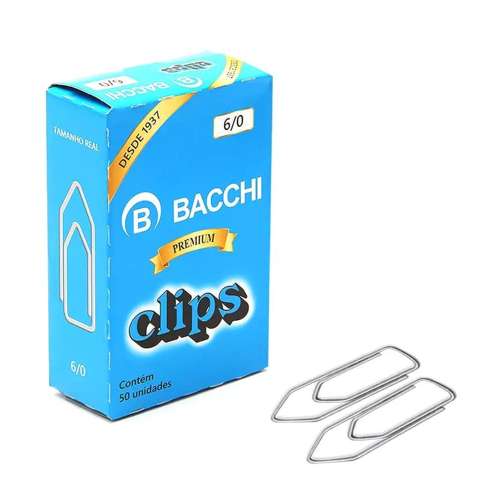 Clips Galvanizado Aço 6/0 Bacchi Caixa com 50 Unidades