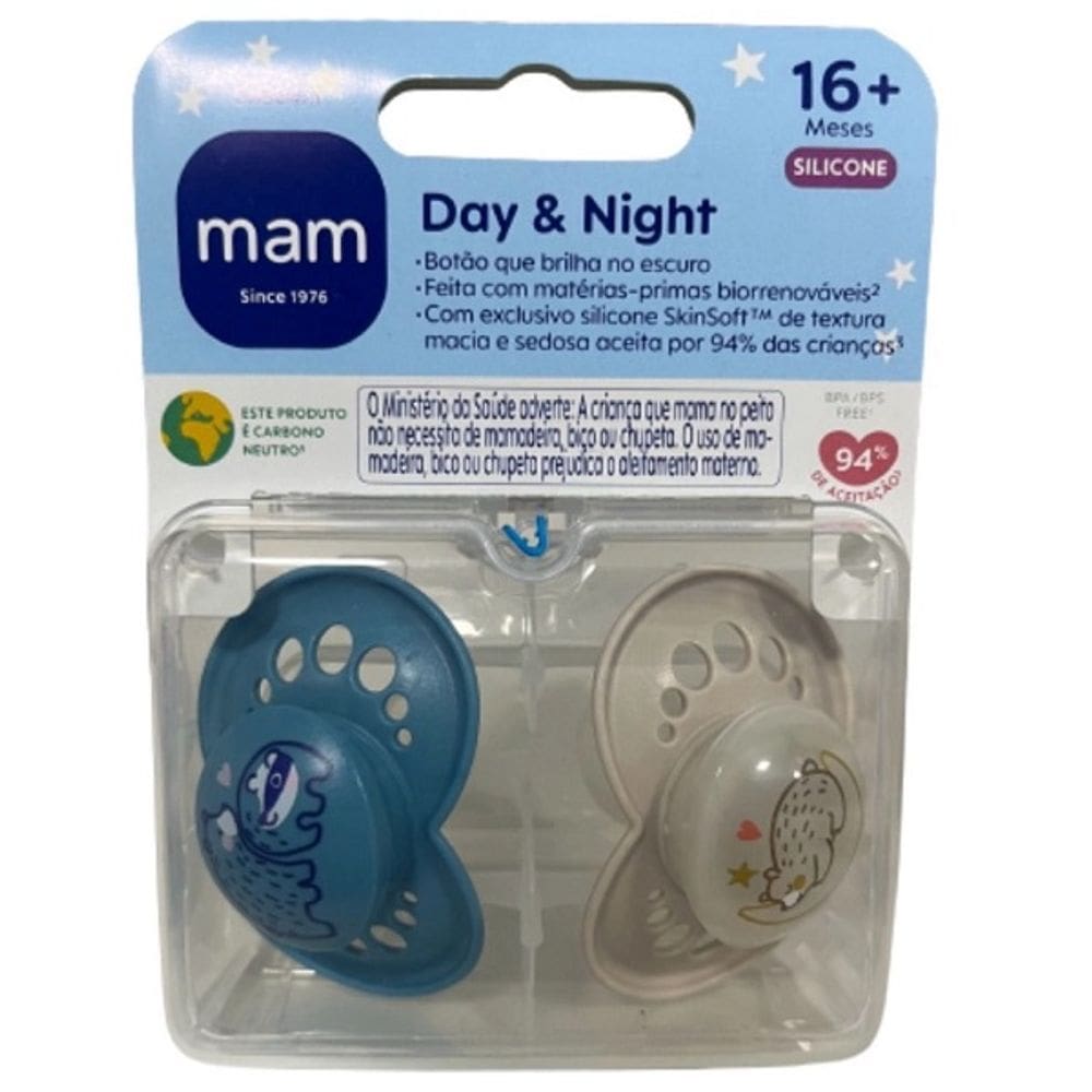 Chupeta Original DAY e NIGHT + 16 Meses 2 Unidades MAM